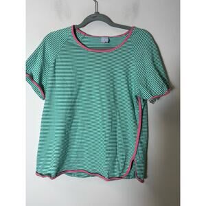 bella bliss Green and Pink Striped Pajama Top